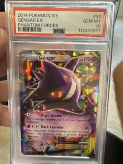 2014 POKEMON XY PHANTOM FORCES #34 GENGAR EX PSA 10 English Gem Mint - Image 1