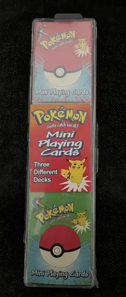 Pokemon Mini Playing Cards Factory Sealed 3 Decks 1999 Nintendo Collectible - Image 1