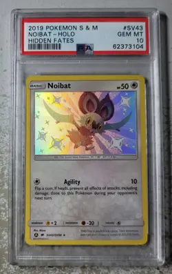 2019 Pokemon Sun & Moon Hidden Fates SV43 Noibat-Holo PSA 10 - Image 1