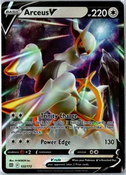 Pokemon Card - Arceus V 122/172 Brilliant Stars V Rare Holo Near Mint - Image 1
