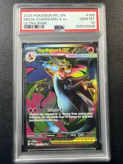 PSA 10 Mega Charizard X ex 109/094 Pokemon Phantasmal Flames ENGLISH PSA 10 A3 - Image 1