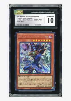 Yu-Gi-Oh! CGC 10 GEM Dark Magician, the Pharaoh's Servant SR 2026 LOCH-JP001 #1 - Image 1