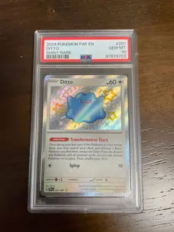 2024 POKEMON PAF EN-PALDEAN FATES SHINY RARE #201 DITTO PSA 10 GEM MI - Image 1