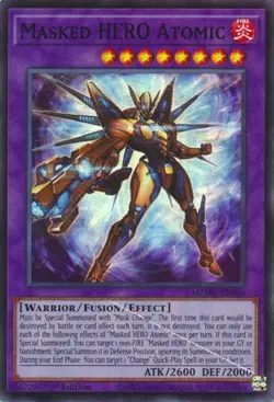 Yugioh! Masked HERO Atomic - MZMU-EN016 - Super Rare - 1st Edition Near Mint, En - Image 1
