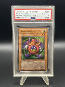 2002 Yu-Gi-Oh! MRD TIME WIZARD METAL RAIDERS - 1ST EDITION PSA EX-MT 6 POP 55 - Image 1