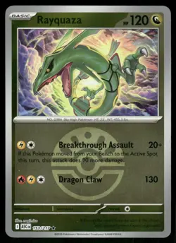 Rayquaza 153/217 Pokeball Reverse Holo Pokemon TCG trading card - Image 1