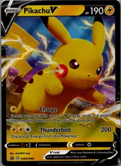 Pikachu V Promo SWSH: Sword & Shield Promo Cards SWSH061 NM - Image 1