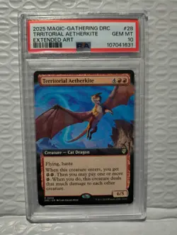 2025 Magic Gathering DRC Territorial Aetherkite Extended Art #28 PSA 10 - Image 1