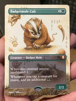 Badgermole Cub MTG Avatar The Last Airbender Hand Painted Full Altered Art Tentz - Image 1