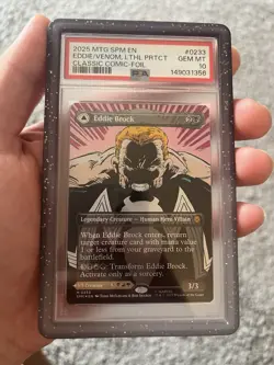 2025 MTG SPIDER-MAN BORDERLESS-FOIL EDDIE BROCK/VENOM, LETHAL PROTECTOR PSA 10 - Image 1