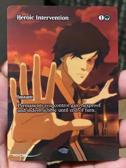 Heroic Intervention MTG Avatar The Last Airbender Hand Painted Altered Art Tentz - Image 1
