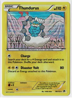 Thundurus 50/113 Pokemon Black & White Legendary Treasures Holo Rare - Image 1