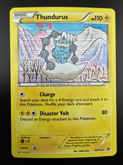 Thundurus 50/113 Pokemon Black & White Legendary Treasures Holo Rare - Image 3