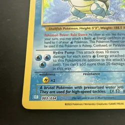 Blastoise 003/034 Holo Classic Collection Trading Card Game Classic Pokemon NM - Image 5