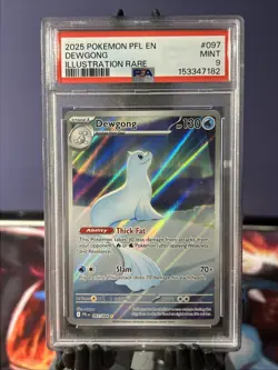 2025 POKEMON PFL EN-PHANTASMAL FLAMES ILLUSTRATION RARE #097 DEWGONG PSA 9 - Image 1