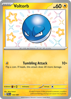Voltorb 133/091 Shiny Rare Paldean Fates Pokemon NM/M - Image 4