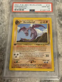 2001 POKEMON NEO REVELATION 1ST EDITION #15 AERODACTYL PSA 10 - Image 1