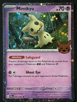 Mimikyu 037/091 Holo Holo Rare Trick or Trade BOOster 2024 Pokemon NM - Image 1