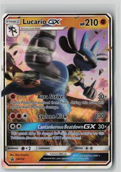 Lucario GX - SM100 Holo Promo Sun & Moon Promo Pokemon NM - Image 1