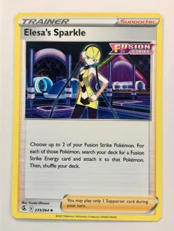Elesa’s Sparkle 233/264 Uncommon Fusion Strike Pokemon NM/M Pack Fresh - Image 1