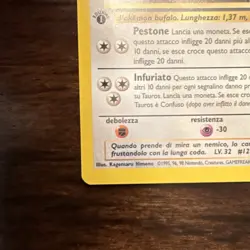 Pokemon Tauros Jungle Uncommon 47/64 Regular 60 HP Italian 1999 Himeno - Image 4