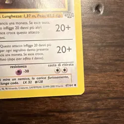 Pokemon Tauros Jungle Uncommon 47/64 Regular 60 HP Italian 1999 Himeno - Image 5