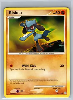 Riolu 61/130 Uncommon Diamond & Pearl Pokemon Lightly Played - Image 1
