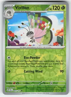 Vivillon 007/191 Uncommon Surging Sparks Pokemon Reverse Holo Near Mint - Image 1