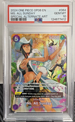 2024 One Piece OP06 EN Special Alternate Art #064 Ms. All Sunday PSA 10 GEM MINT - Image 1