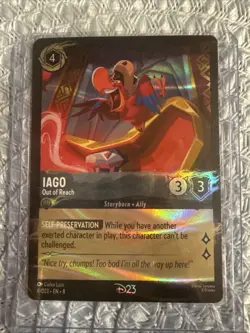 Disney Lorcana Iago Out of Reach D23 Promo Exclusive Trading Card 2025 SEALED - Image 1