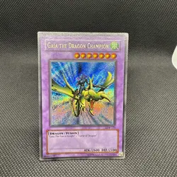 2002 Yugioh TCG Card Gaia the Dragon Champion LOB-125 Secret ULTRA RARE Misprint - Image 1