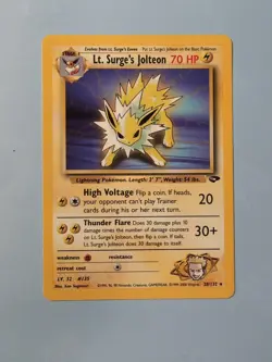 Pokemon TCG Lt. Surge's Jolteon 28/132 Gym Challenge Non-Holo Rare Card - Image 1