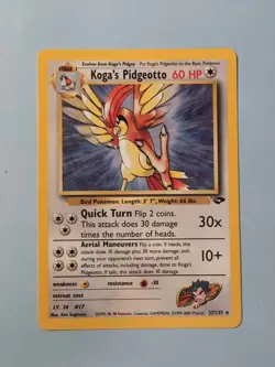 Pokemon TCG Koga's Pidgeotto Gym Challenge 27/132, Regular Unlimited Rare Card - Image 1