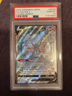Zacian V GG48/GG70 Crown Zenith PSA 10 Pokemon Card - Image 1