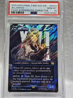 MTG Final Fantasy Surge Foil Jill, Shiva's Dominant/Shiva Warden Of Ice PSA 10 - Image 1