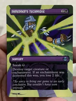 Shredder's Technique Teenage Mutant Ninja Turtles Hand Painted Altered Art Tentz - Image 1