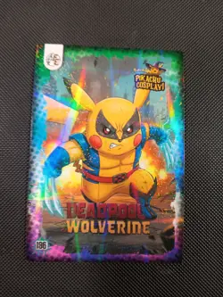 Deadpool Wolverine (Pikachu) #196 - Galaxy Holo Electric Pikachu Cosplay Pokemon - Image 3