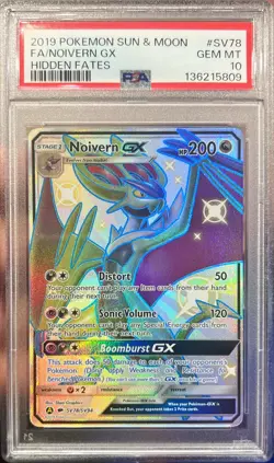 2019 Pokemon Sun & Moon Hidden Fates FA Noivern GX Shiny Vault SV78 PSA 10 Gem - Image 1
