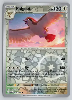 PIDGEOT 018/165 UNCOMMON 151 POKEMON REVERSE HOLO NM - Image 1