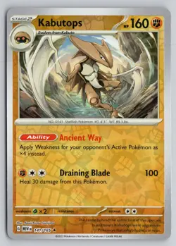 KABUTOPS 141/165 RARE 151 POKEMON REVERSE HOLO NM - Image 1
