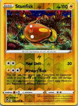 Stunfisk 055/195 Common Silver Tempest Pokemon Reverse Holo Near Mint - Image 1
