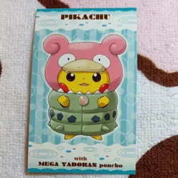 Pikachu Poncho Wearing Slowbro Pokemon Card Vintage Nintendo Bandai Japan 2015 - Image 2