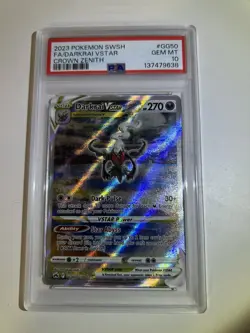 2023 POKEMON SWORD & SHIELD CROWN ZENITH #GG50 FULL ART/DARKRAI VSTAR PSA 10 - Image 1
