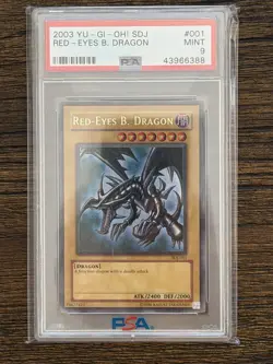RED-EYES B. DRAGON PSA 9 2003 YU-GI-OH! STARTER DECK: JOEY #001 UGO - Image 1