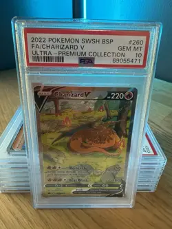 PSA 10 GEM MINT Charizard V SWSH260 UPC ALTERNATE ART PROMO Pokemon Card - Image 2