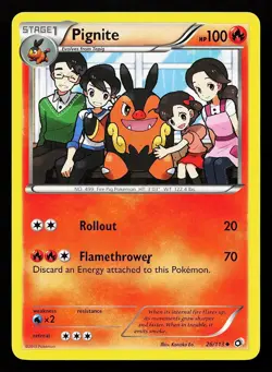 Pignite 26/113 Uncommon Legendary Treasures Pokemon Card - Image 1