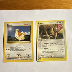 Pokemon TCG Pidgey 57/102 & Fearow 37/100 English 2 Card Lot LP - Image 1