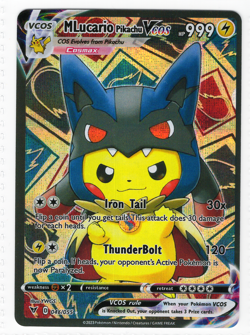 Mega Lucario - Pikachu Cosplay Near Mint NON-TCG Custom Holo Fan Art Card - Image 1