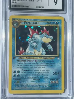 FERALIGATR 1st Edition Pokemon Card #5 5/111 Neo Genesis Holo CGC 9 - Image 3