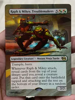 Raph & Mikey, Troublemakers Mutant Ninja Turtles Hand Painted Altered Art Tentz - Image 1
